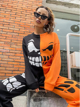 Retro Printed Funny Halloween Suit
